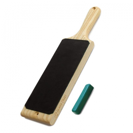 Pietre si polizoare de banc profesionale - Set strop din piele si compus pentru ascutit cutite BeaverCraft LS1P1, 2 piese