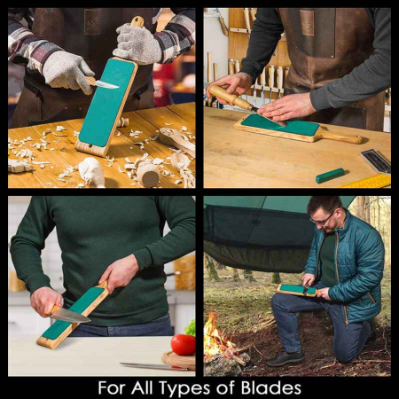 Set strop din piele si compus pentru ascutit cutite BeaverCraft LS1P1, 2 piese [1]