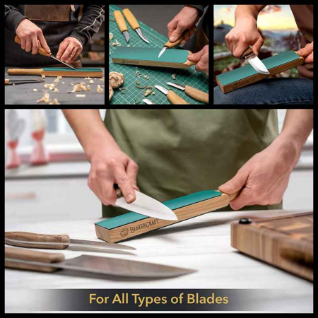 Set strop din piele si compus pentru ascutit cutite BeaverCraft LS6P1, 2 piese [2]