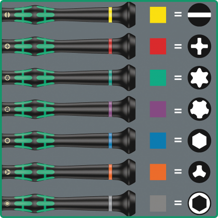 Set surubelnite de precizie Kraftform Micro 12 Universal 1 Wera 05073675001, 12 piese [12]