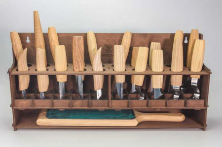 Suport pentru 20 cutite de cioplit in lemn BeaverCraft TH20 Dark [4]