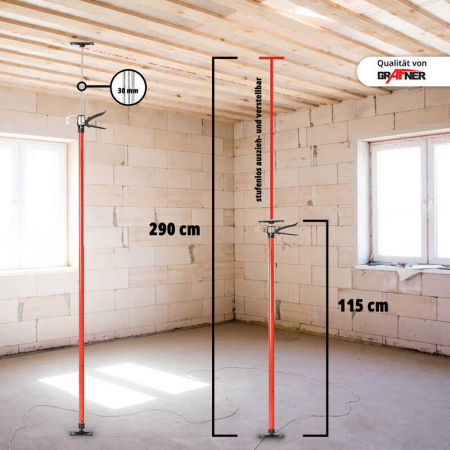 Suport telescopic pentru panouri rigips si lemn DS10825, 115 -290 cm [3]