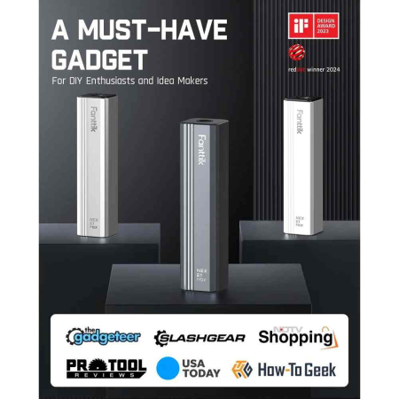 Surubelnita electrica cu acumulator plus biti E1 Max Fanttik NEXE1MAX, 3.7 V, 350 mAh, 53 piese [8]