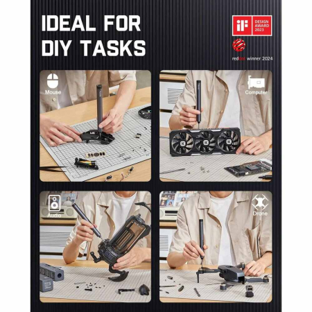 Surubelnita electrica cu acumulator plus biti E1 Max Fanttik NEXE1MAX, 3.7 V, 350 mAh, 53 piese [6]