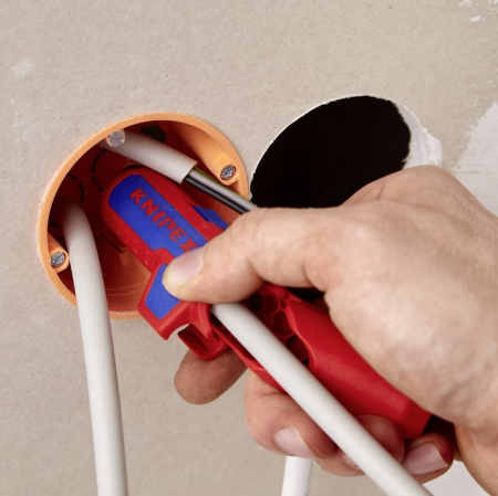 Taietor de teava ondulata si dezizolator ErgoStrip Knipex 16 95 01 SB, Ø13-32 mm [11]