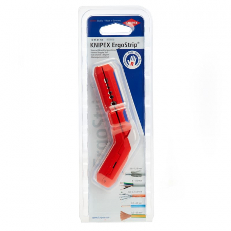 Taietor de teava ondulata si dezizolator ErgoStrip Knipex 16 95 01 SB, Ø13-32 mm [13]