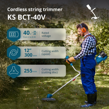 Trimmer de tuns iarbă cu acumulator KS BCT-40V [1]