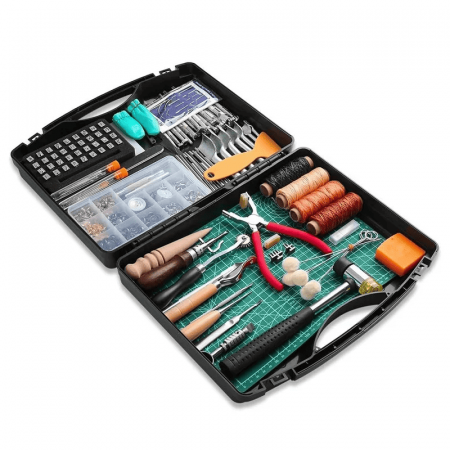 Truse Scule - Set unelte prelucrare piele Troy 90018, 273 piese
