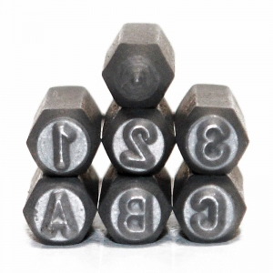 Trusa de poansoane cu litere si cifre cu perforator Dema 18506, 4 mm, 38 piese [4]