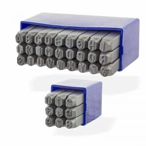 Poansoane Cifre & Litere - Trusa de poansoane cu litere si cifre Dema 18503, 6 mm, 36 piese