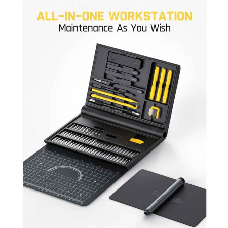 Trusa surubelnita electrica de precizie cu acumulator plus accesorii pentru telefoane mobile E1 NEX Fanttik E1NEXWorkstation, 85 piese [1]