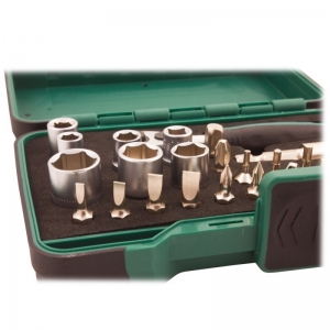 Trusa chei tubulare plus biti Troy 21948, Cr-V 1/4”, 28 piese [2]