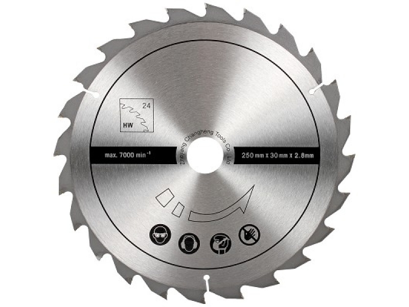 Disc pentru fierastrau circular, taiere lemn Scheppach 7901301602, O250x30 mm, 24 dinti