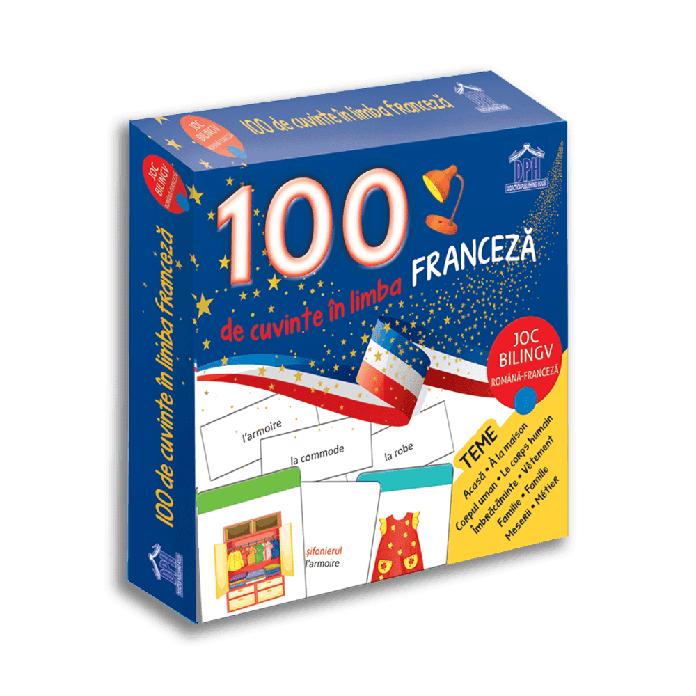 Jucarii copii 4-5 ani - Joc educativ bilingv 100 de cuvinte in limba franceza, DPH, 4-5 ani +