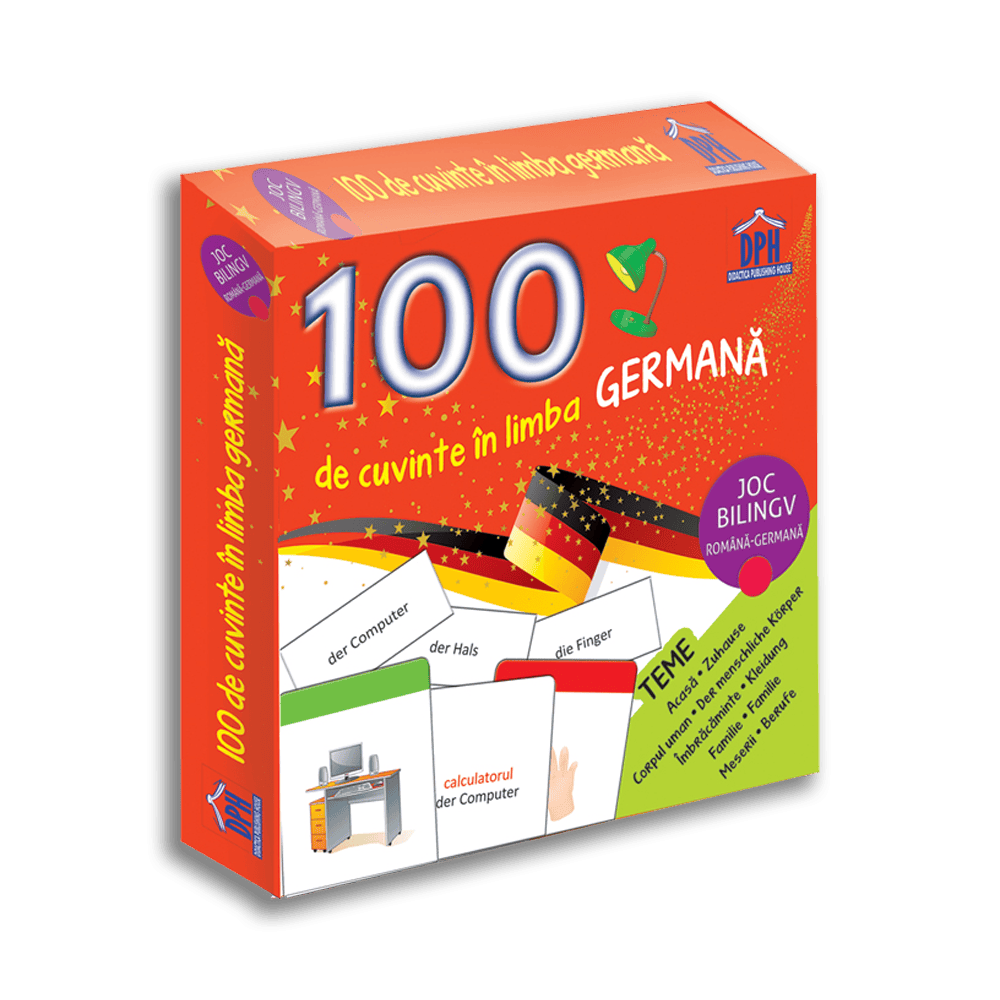 Jucarii copii 4-5 ani - Joc educativ bilingv 100 de cuvinte in limba germana, DPH, 4-5 ani +