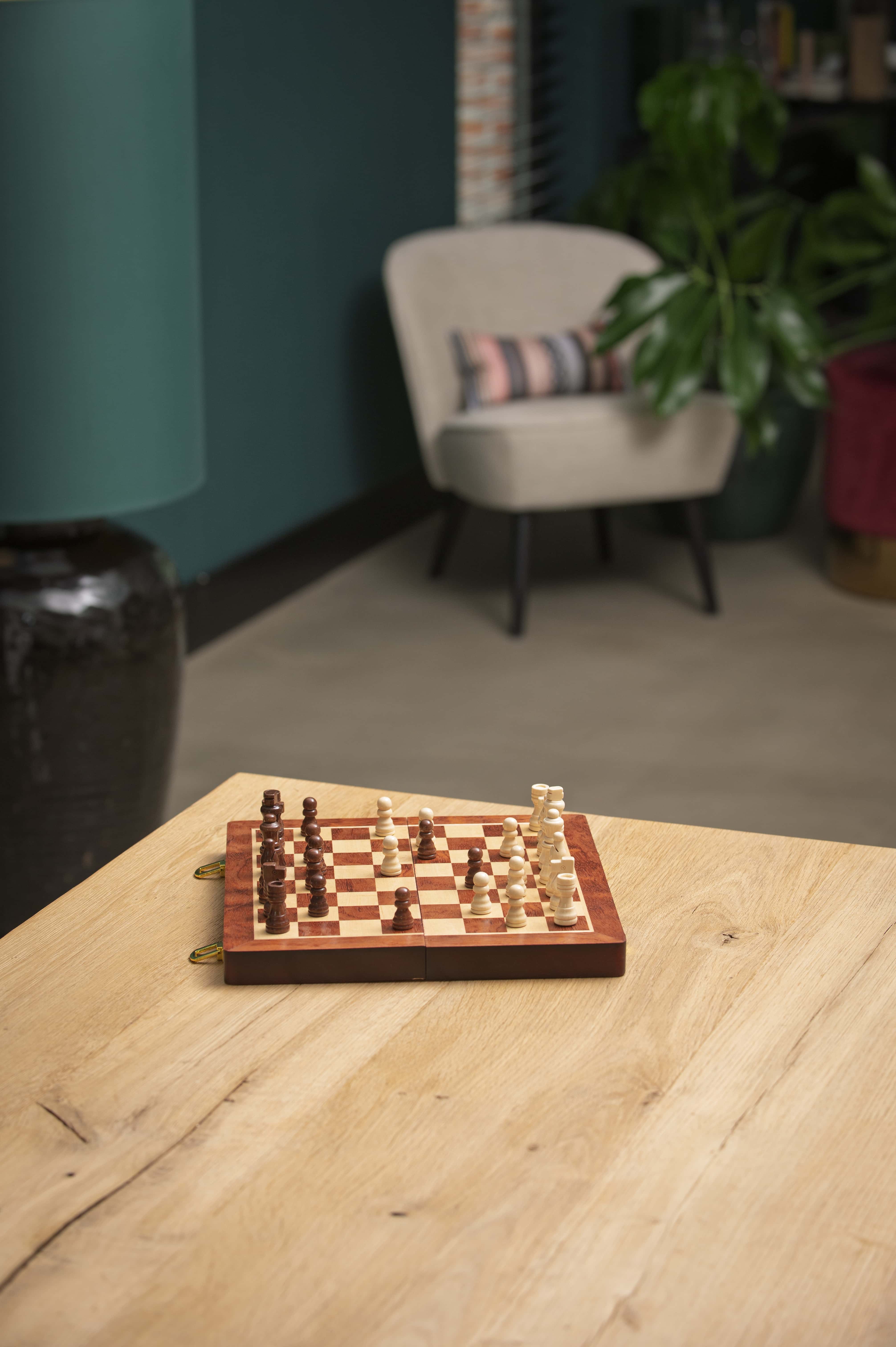 Joc de Sah, cutie de lemn pliabila 24.5 x 24.5 x 2.5 cm [4]