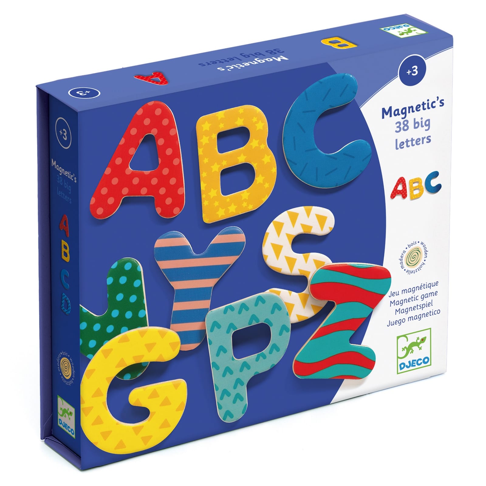 38 Litere magnetice colorate pentru copii, Djeco, 1-2 ani + [4]