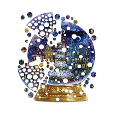 Puzzle circular Globul de iarna- Magia Craciunului, 219 piese, Peaceable Kingdom, + 6 ani [3]
