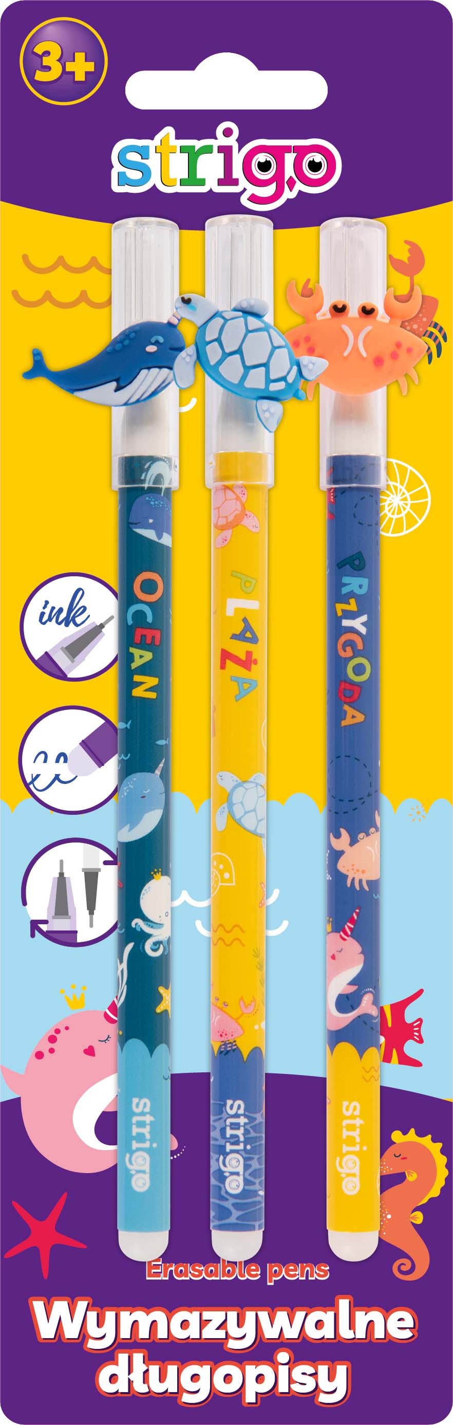 Vârsta - SET 3 PIXURI SERIA OCEAN, CERNEALA TERMOSENSIBILA, AMBALARE IN BLISTER