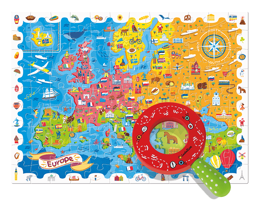 PUZZLE MICUL DETECTIV – HARTA EUROPEI, Ludattica, +5 ani [2]