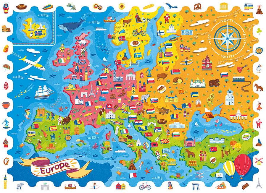 PUZZLE MICUL DETECTIV – HARTA EUROPEI, Ludattica, +5 ani [3]