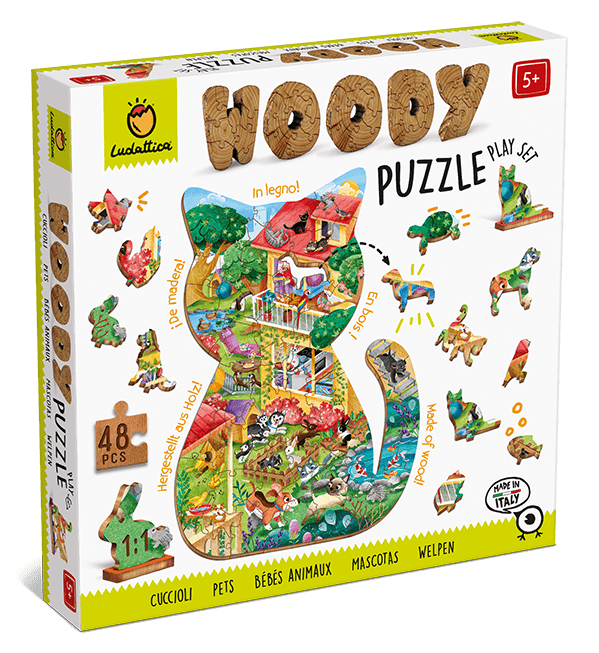 Puzzle din lemn - Puzzle de lemn – Animale de companie, Ludattica, +5 ani