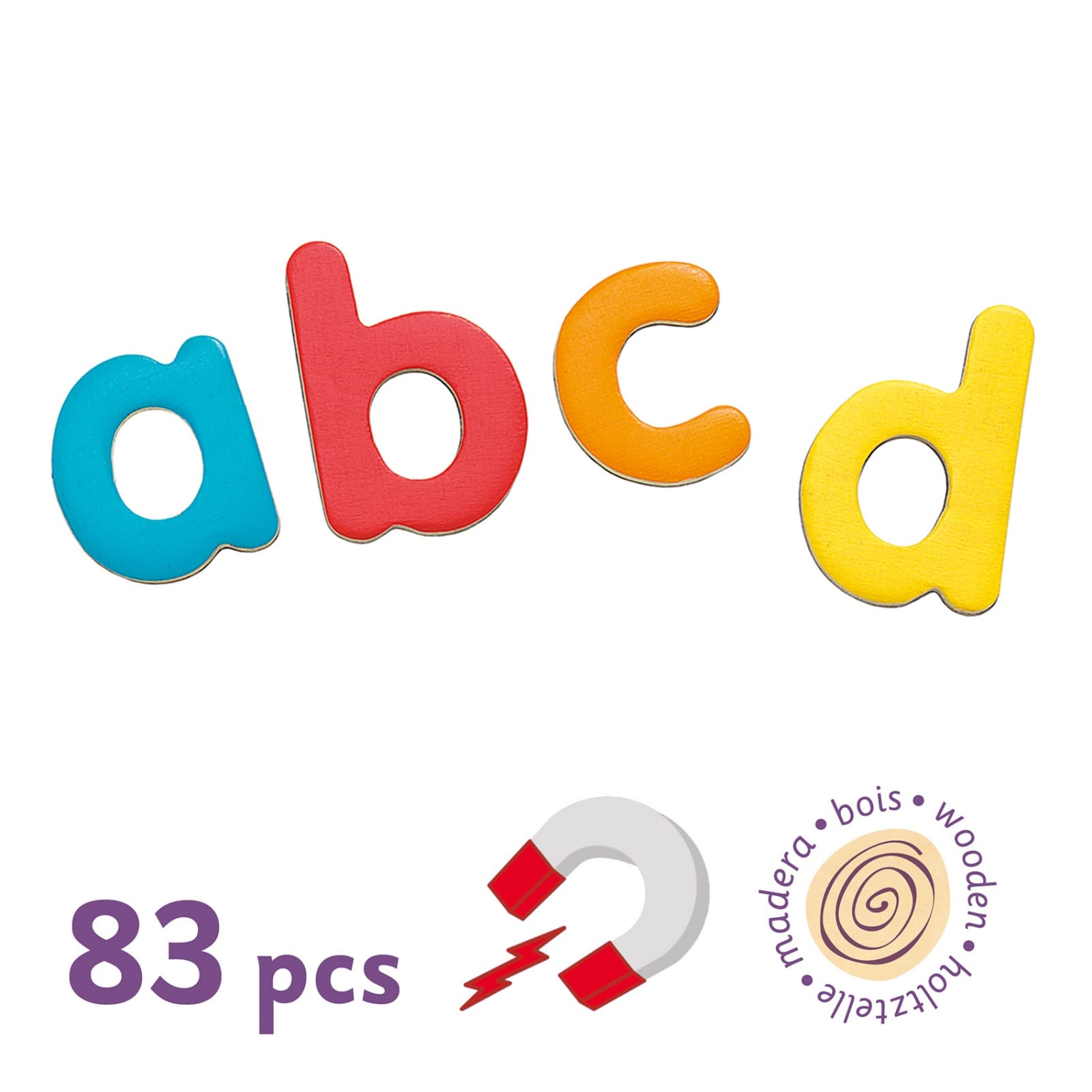 83 Litere magnetice colorate pentru copii- Djeco, 2-3 ani + [2]