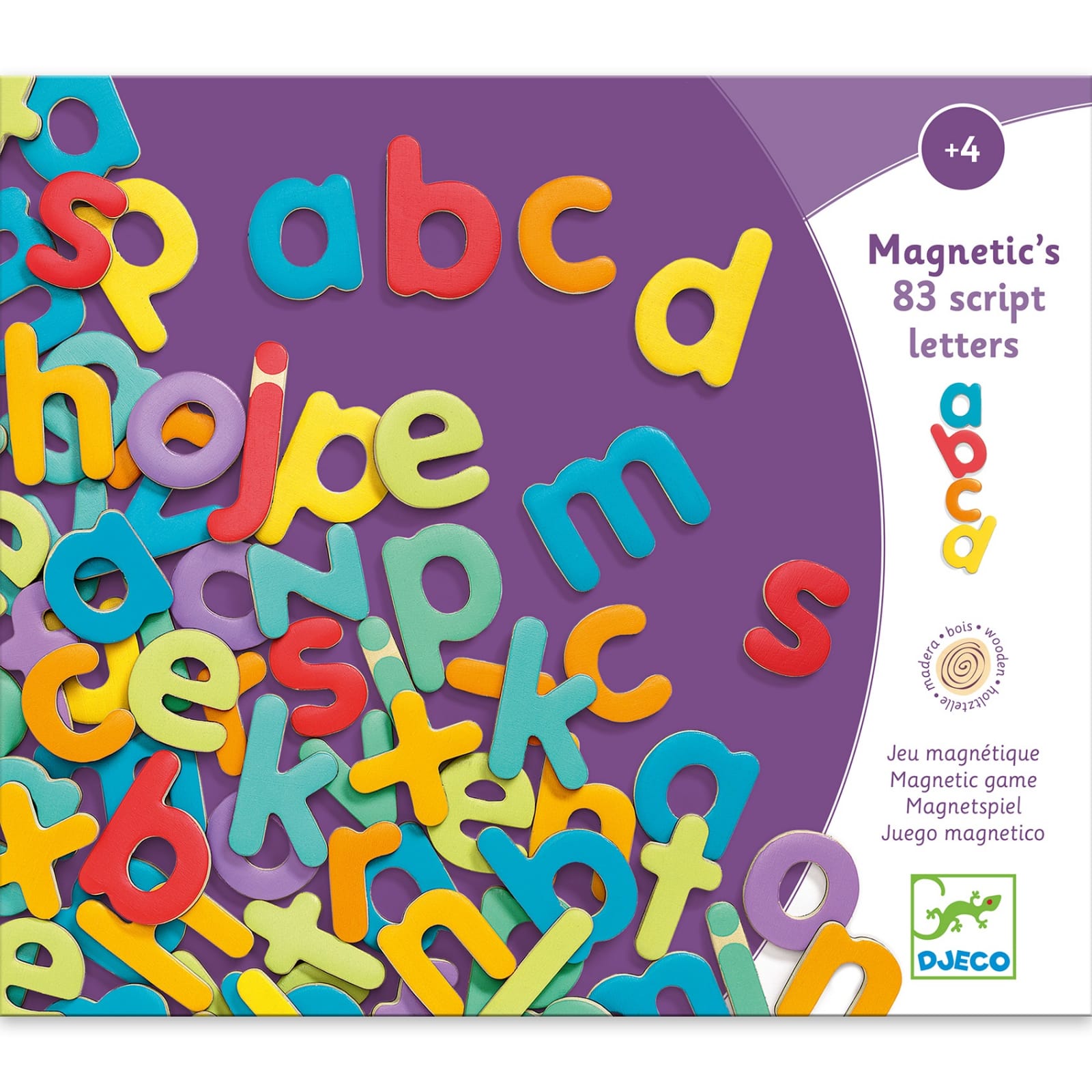 83 Litere magnetice colorate pentru copii- Djeco, 2-3 ani + [1]