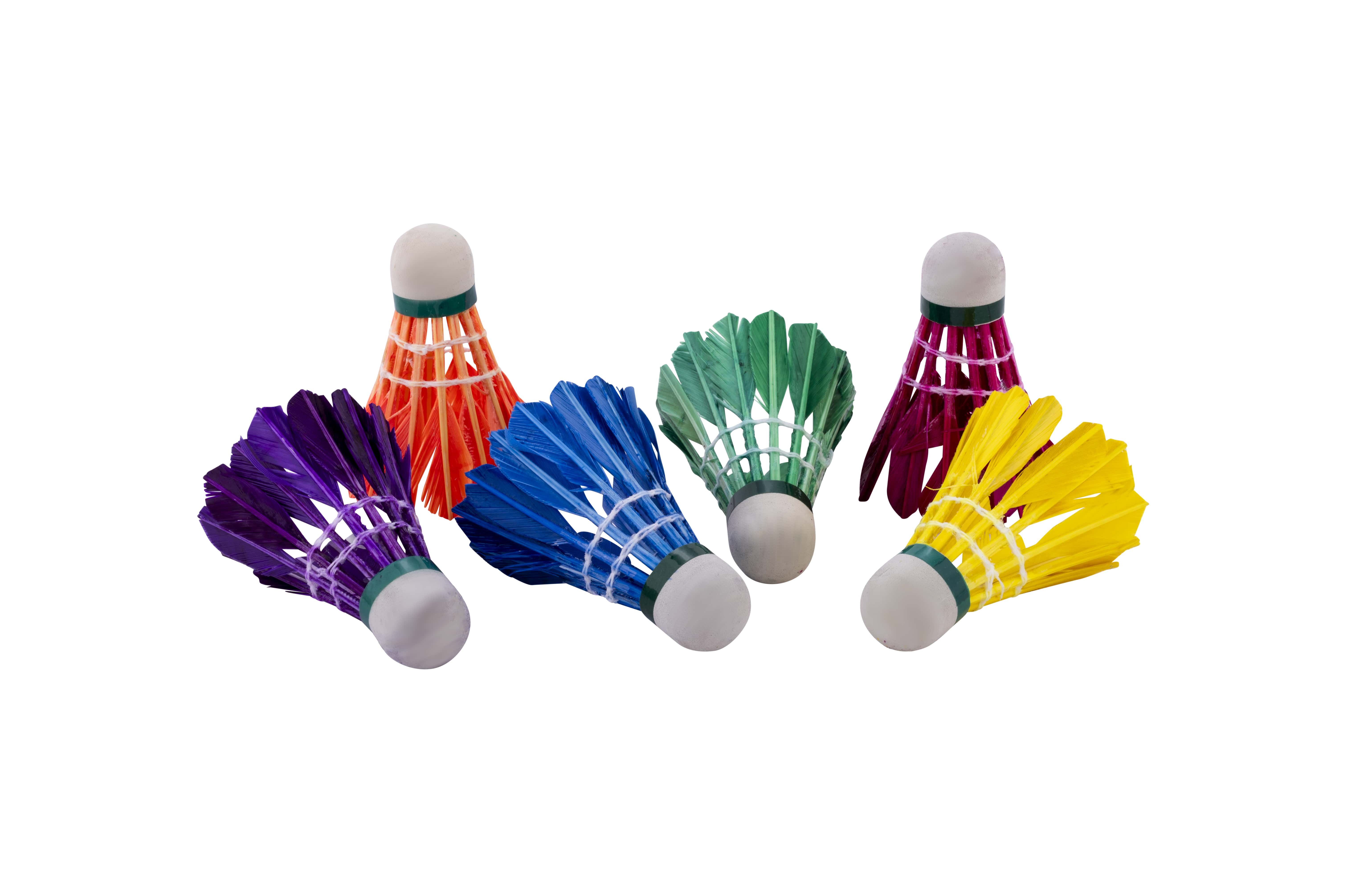 Set 6 fluturasi colorati badminton din pene in tub de depozitare [2]