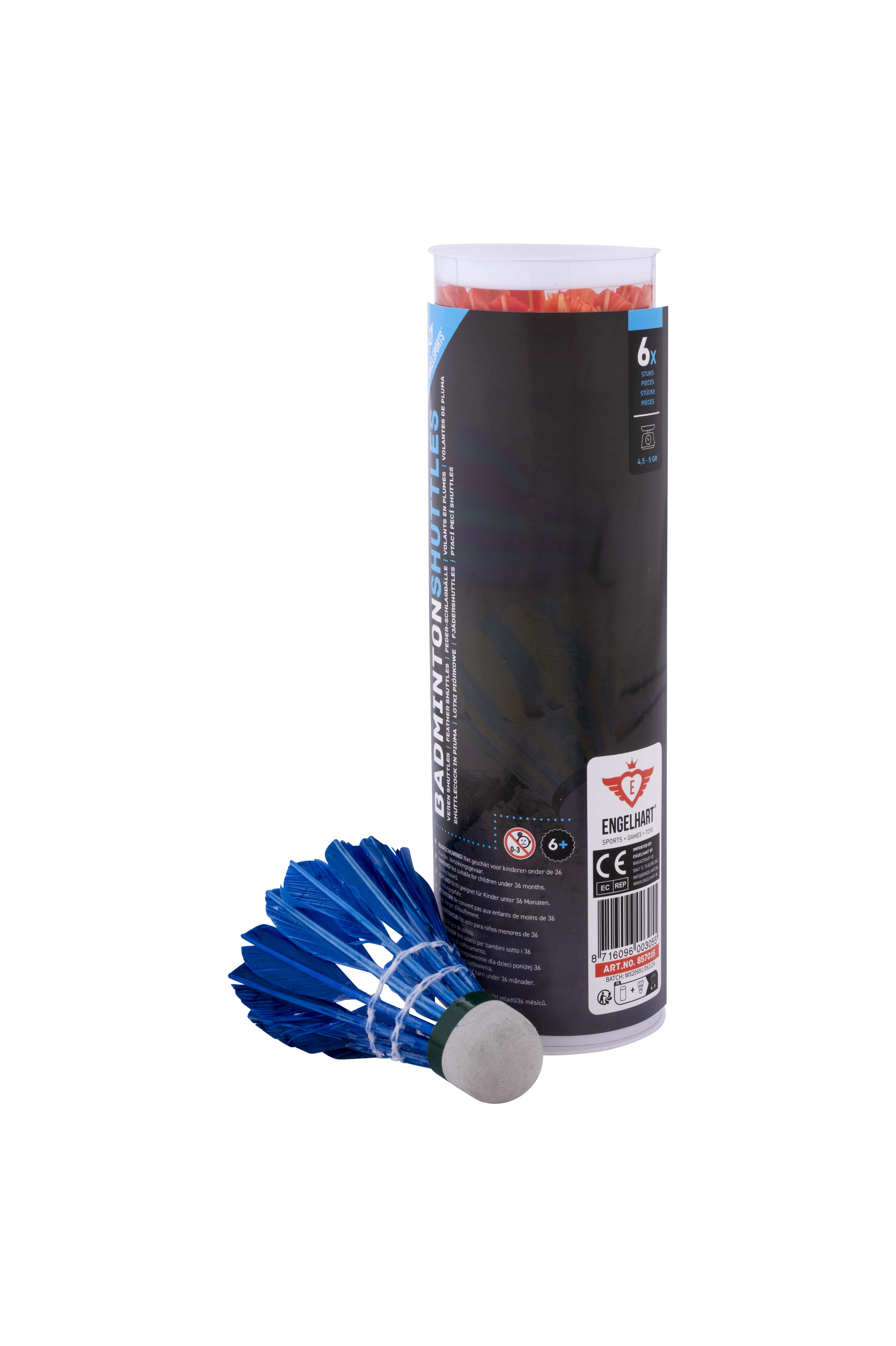 Set 6 fluturasi colorati badminton din pene in tub de depozitare [1]