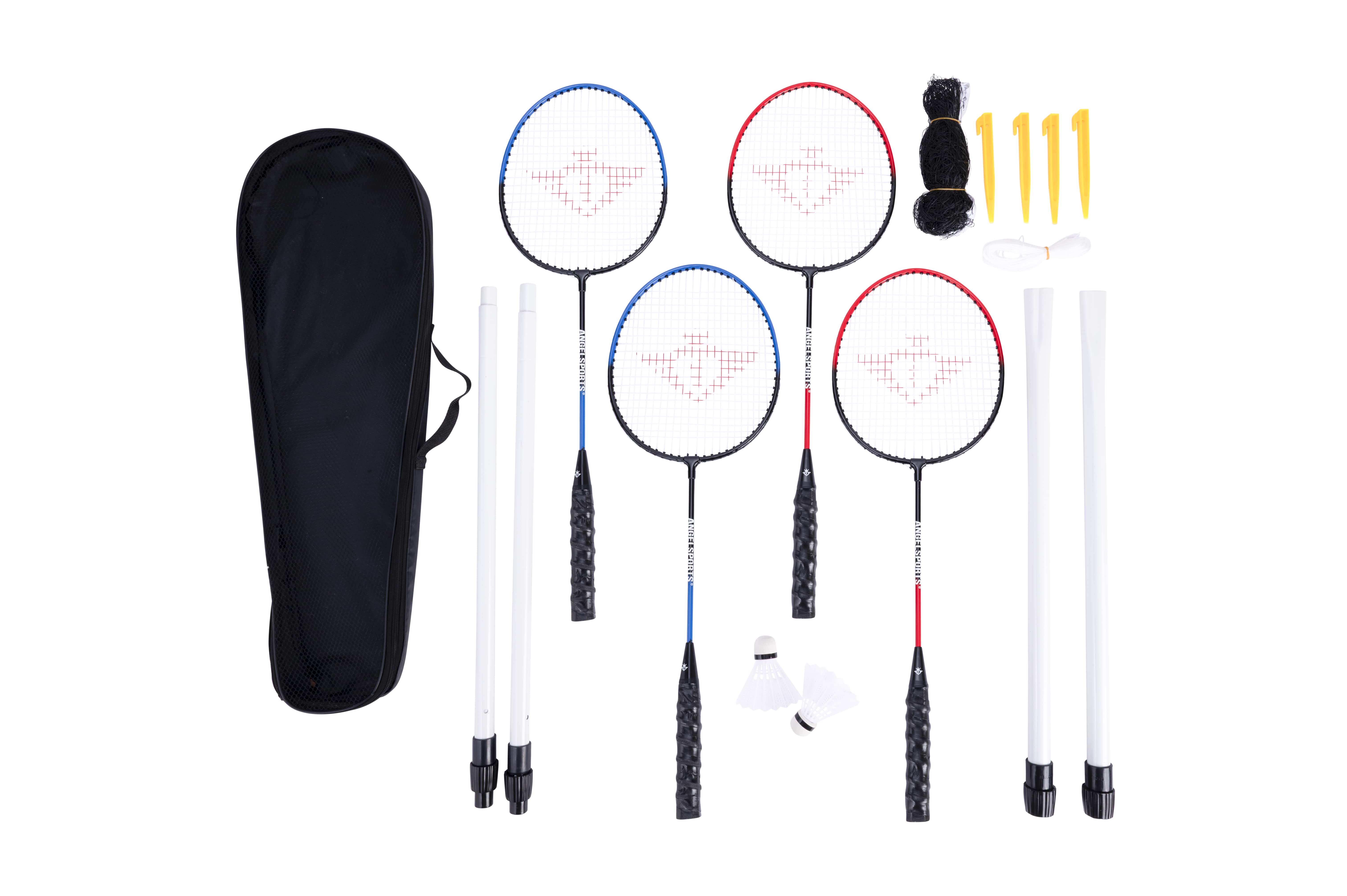 Set badminton 4 rachete, 2 fluturasi, fileu in husa de depozitare [1]