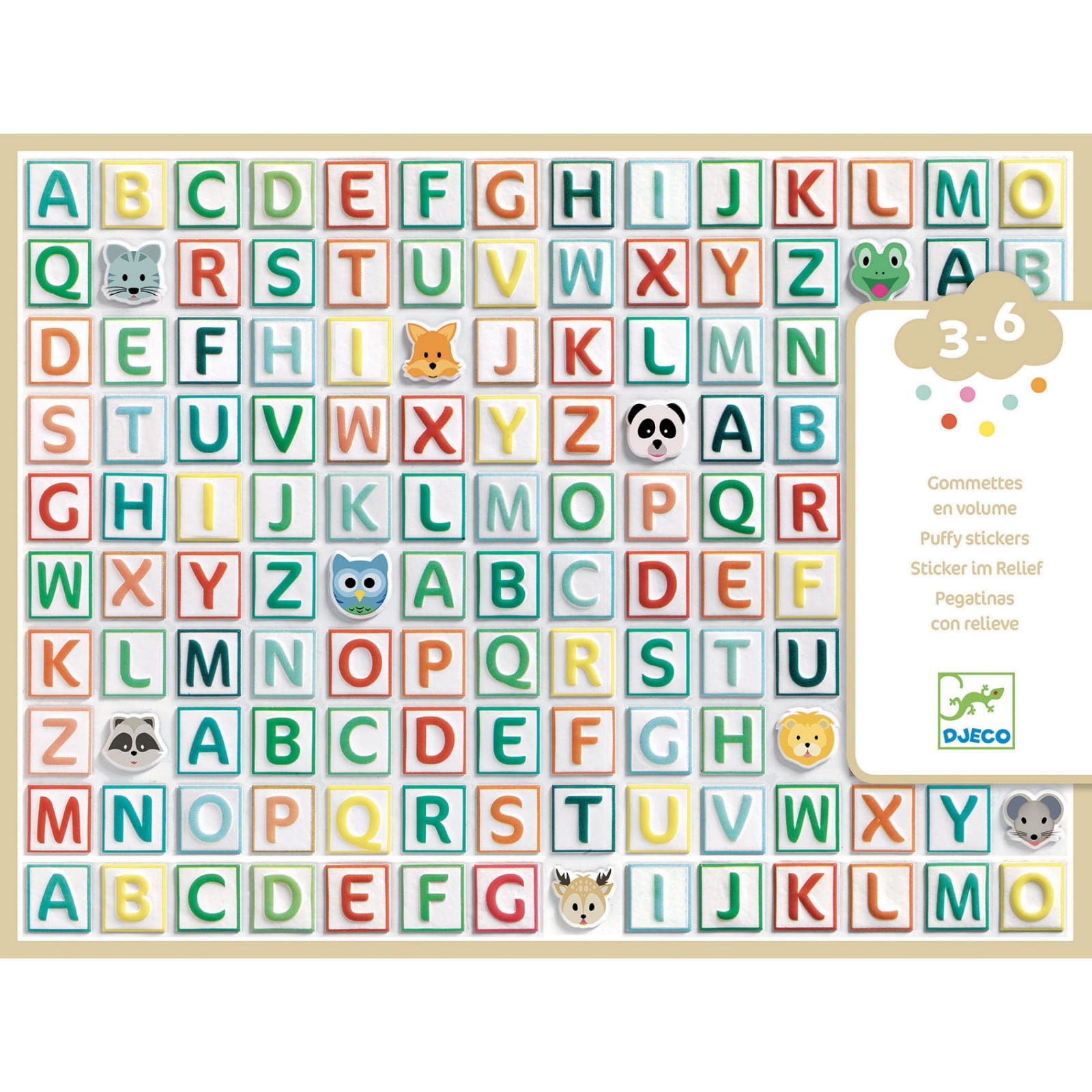 Produse - Abtibilduri litere Djeco, 2-3 ani +