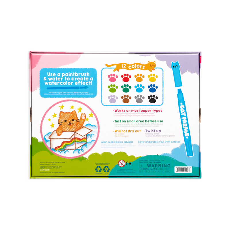 Creioane acuarele cu gel, Cat Parade, set 12 culori, Ooly, +3 ani [5]
