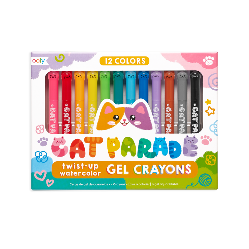 Creioane acuarele cu gel, Cat Parade, set 12 culori, Ooly, +3 ani [1]