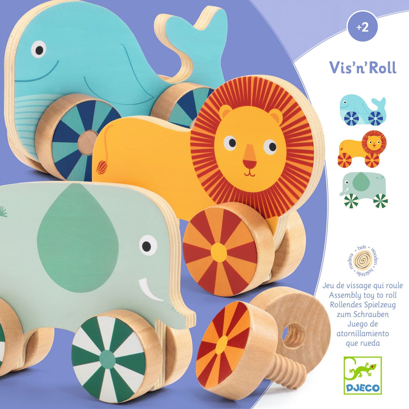 Animale cu surub, Vis-n-roll Djeco, 1-2 ani + [1]