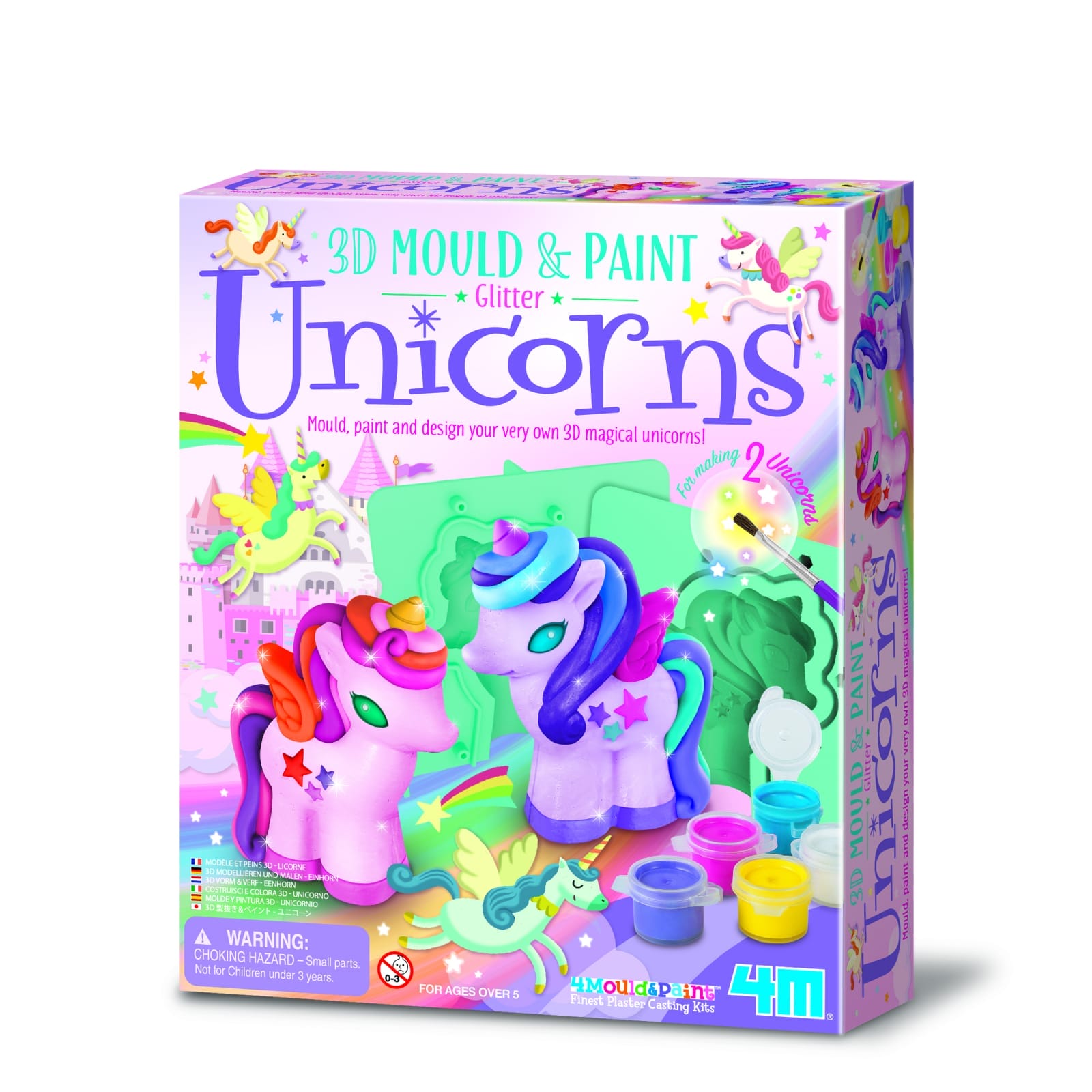 Jucarii si jocuri copii - Atelier creativ 3D Modeleaza si picteaza - Unicorni cu sclipici, + 5 ani