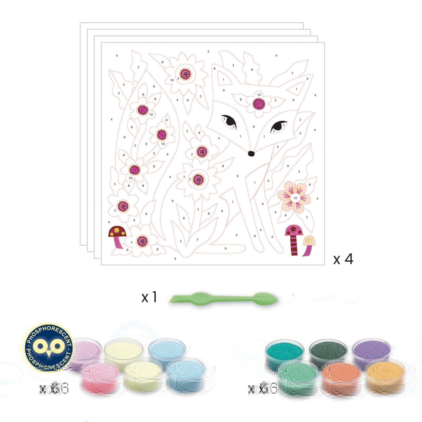 Atelier creativ cu nisip fluorescent, Animale luminoase, Djeco, 4-5 ani + [3]