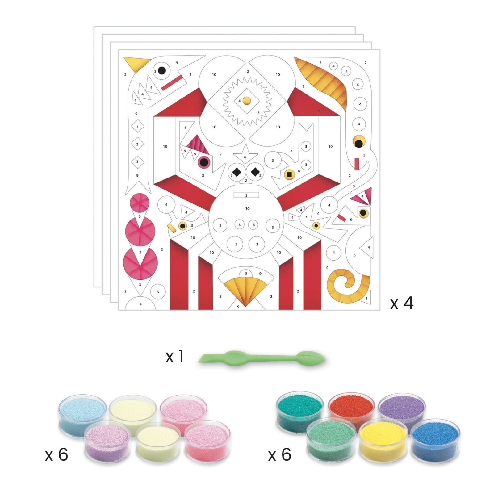 Atelier creativ cu nisip fluorescent, Luminile din ocean, Djeco, 6-7 ani + [3]