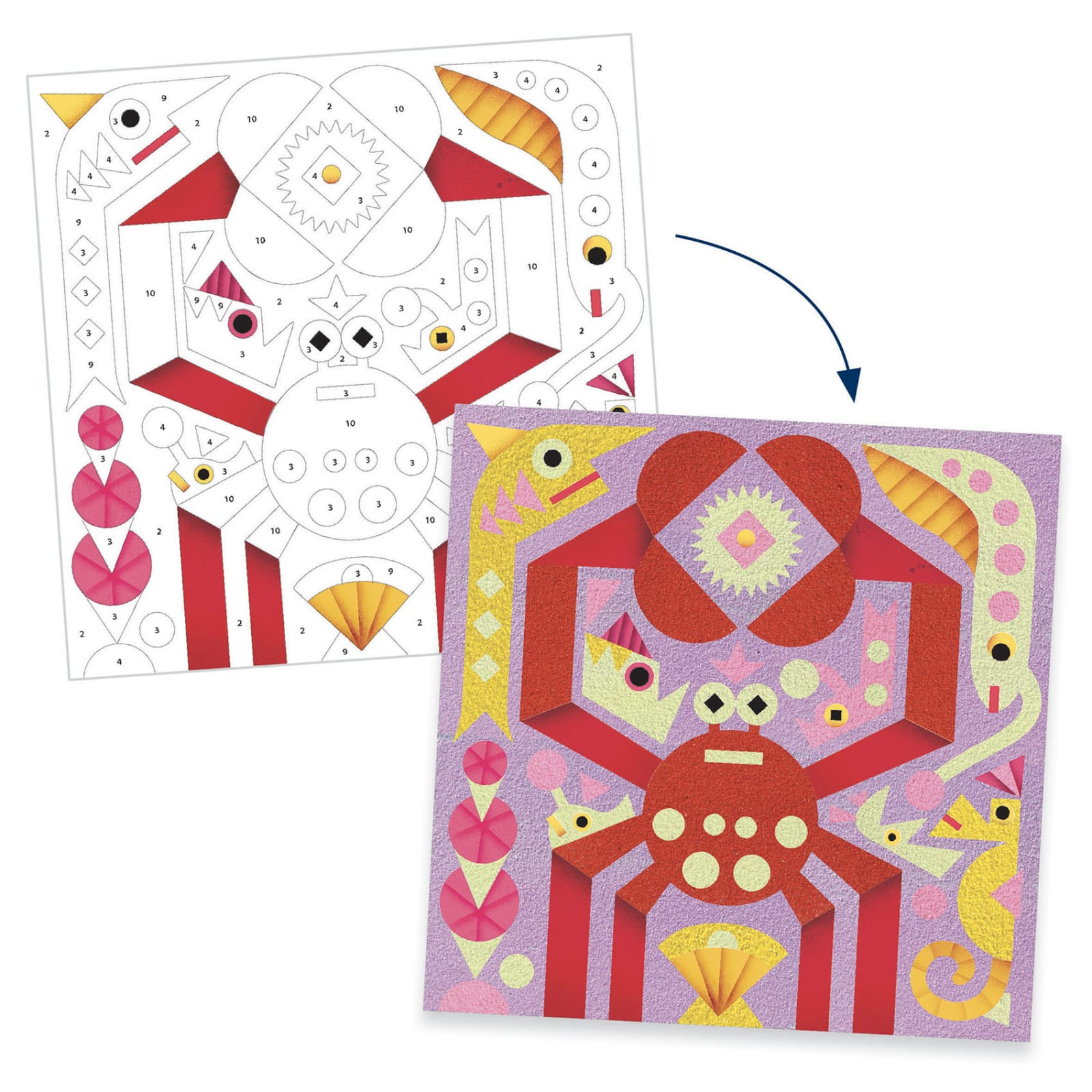 Atelier creativ cu nisip fluorescent, Luminile din ocean, Djeco, 6-7 ani + [4]