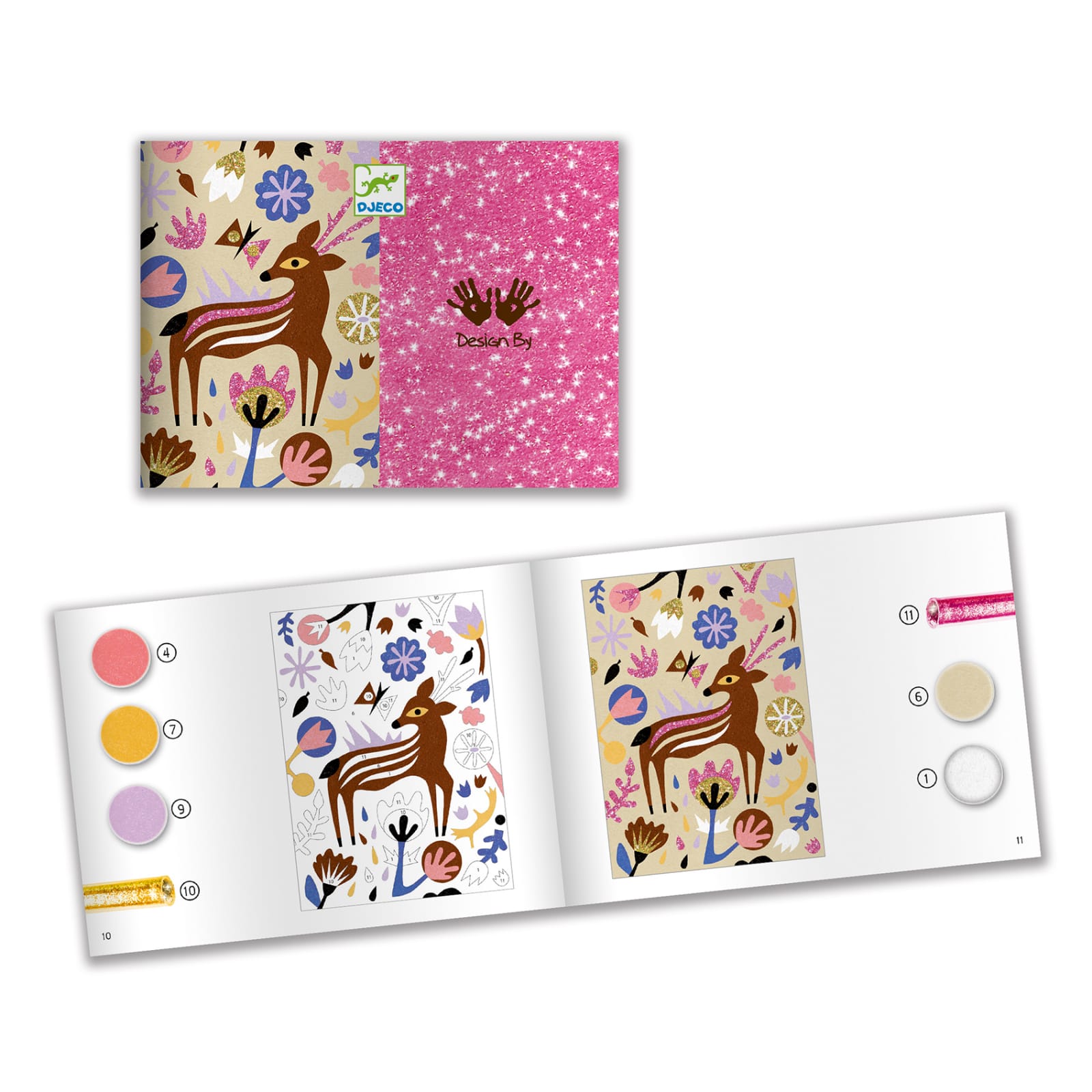 Atelier creativ cu nisip si sclipici, Padurea fermecata, Djeco, 6-7 ani + [4]