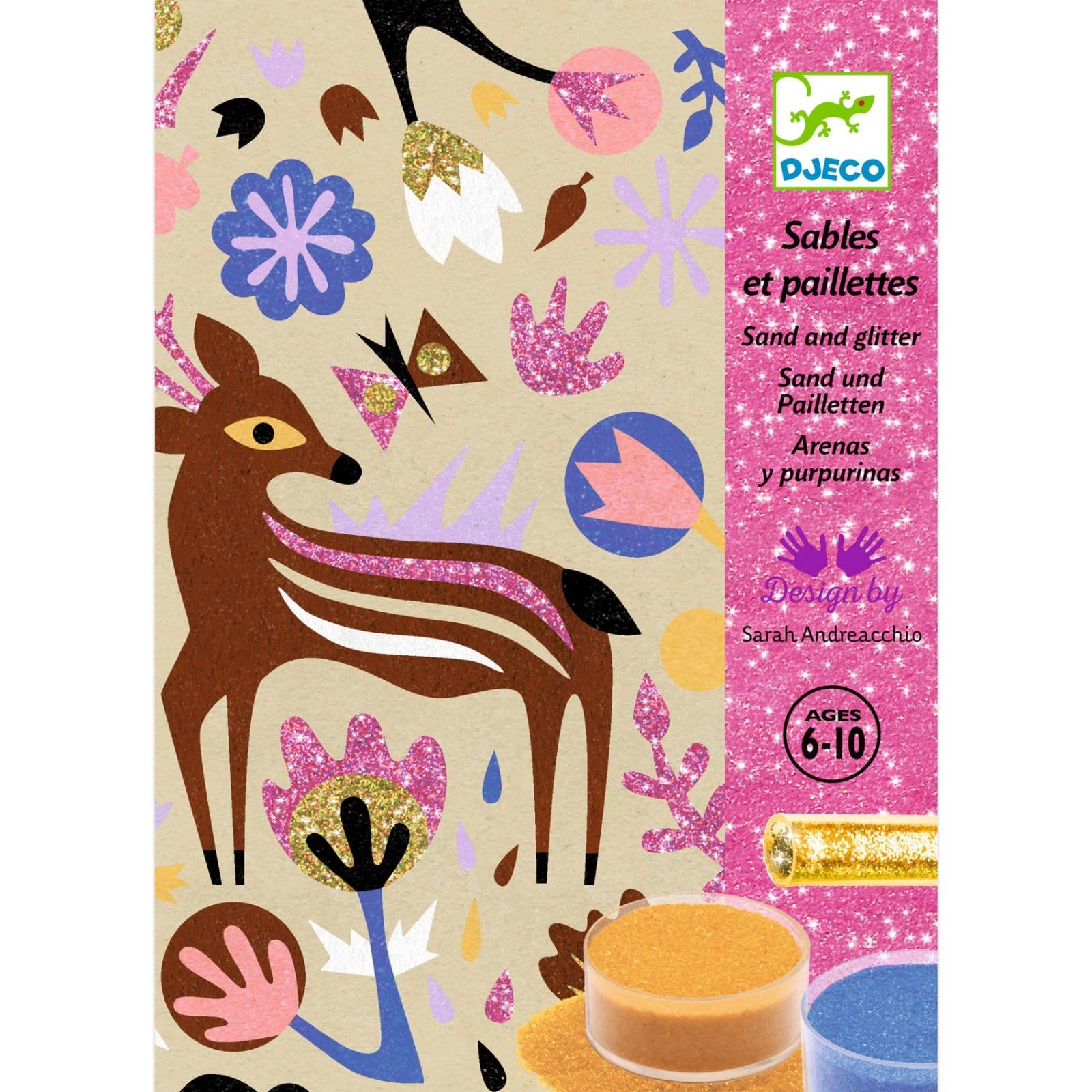 Atelier creativ cu nisip si sclipici, Padurea fermecata, Djeco, 6-7 ani + [1]