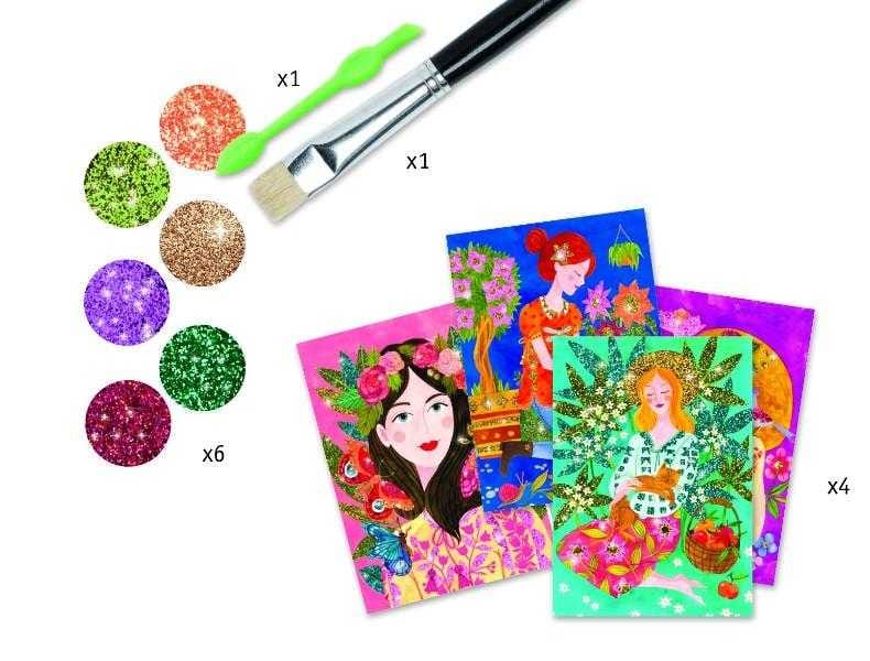 Atelier creativ cu sclipici, Parfumul florilor, Djeco, 2-3 ani + [3]
