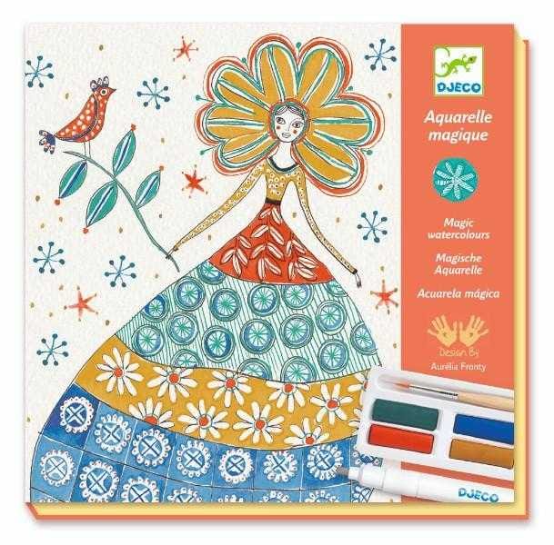 Vârsta - Atelier creativ de pictura Djeco, Rochii cu flori, 6-7 ani +