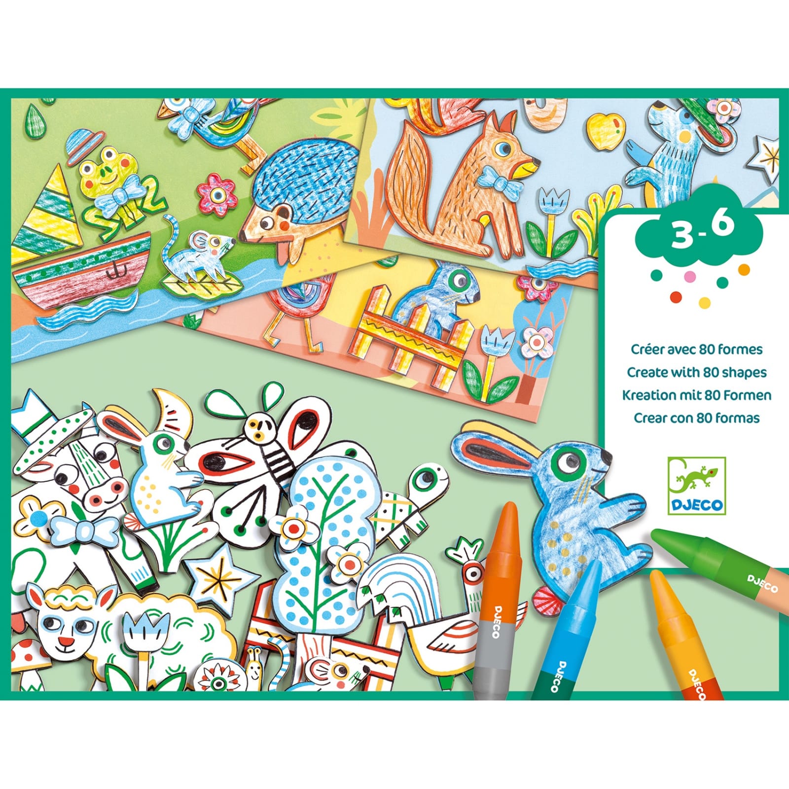 Atelier creativ Djeco, Animale, 2-3 ani + [1]