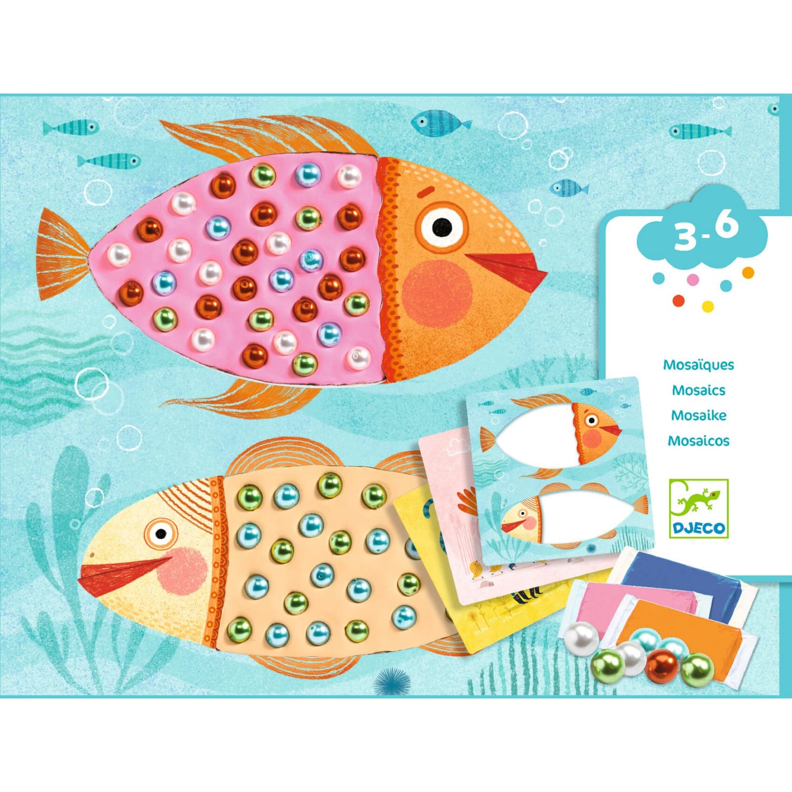 Atelier creativ Djeco, Mozaic cu plastilina si margele, 2-3 ani + [1]