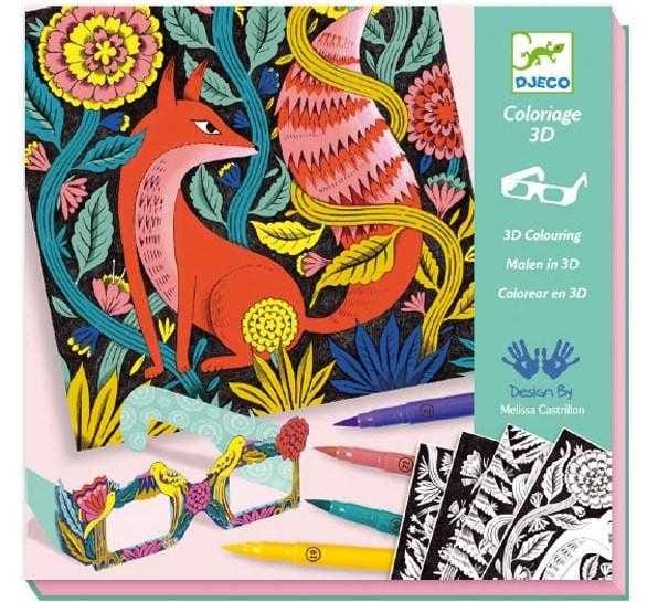 Vârsta - Atelier de colorat 3D Djeco, Fantezie in padure, 6-7 ani +