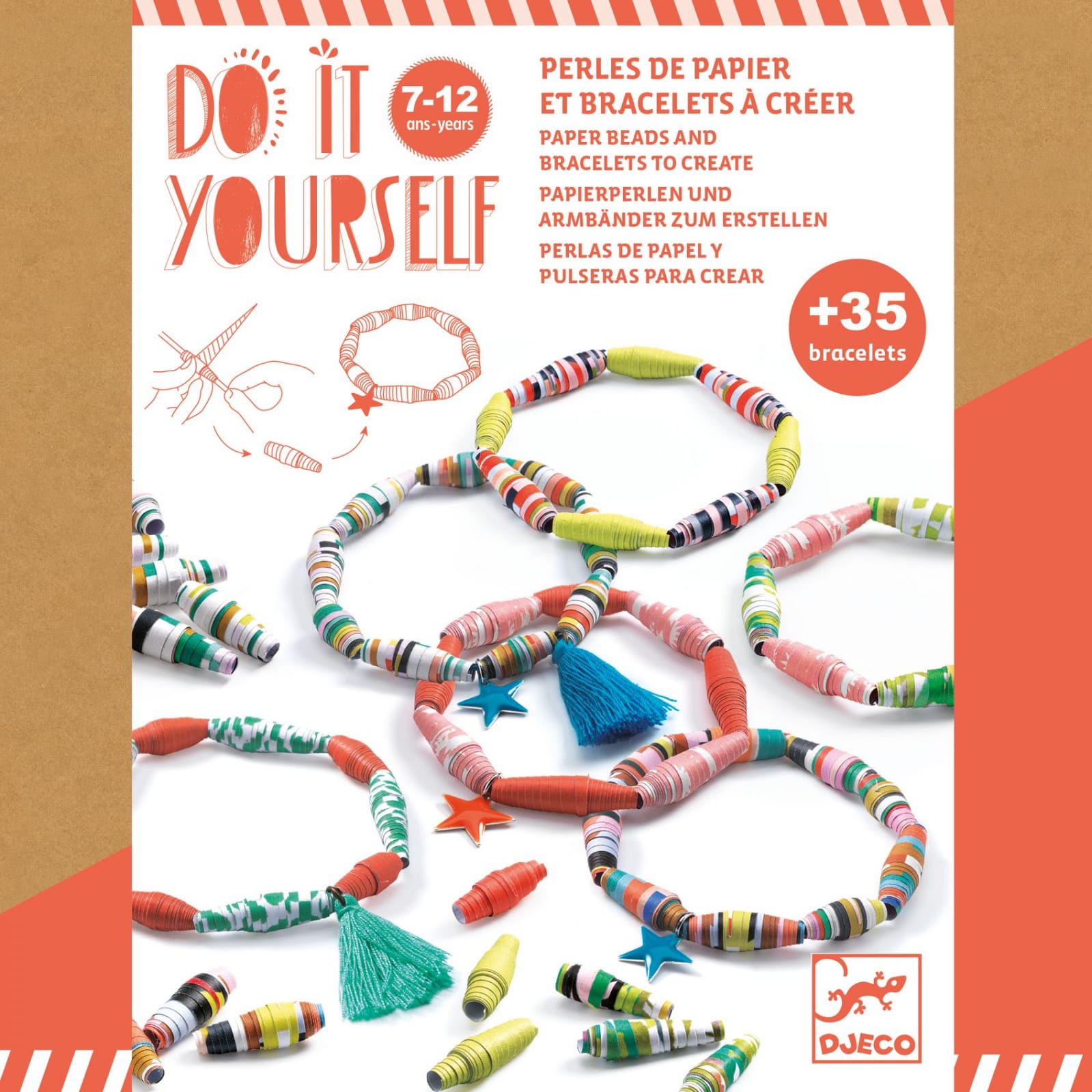 Joc creativ Atelier DIY de confectionat bratari cu margele din hartie, culori Pop [1]