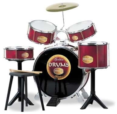 Jucarii muzicale - Jucarie muzicala Baterie, Set tobe Golden Drums, Reig Musicales, 4-5 ani +