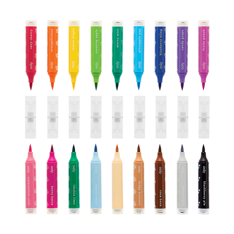 Carioci lavabile duble cu stampile Stampables- Set de 18, Ooly, +4 ani [6]
