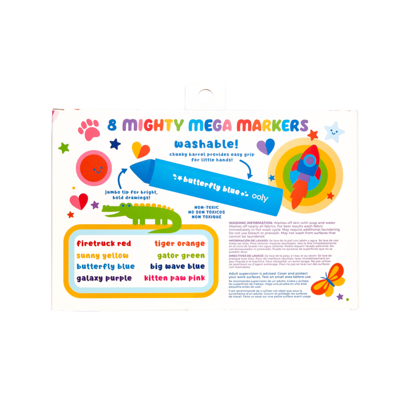 Carioci lavabile cu varf triunghiular, Mighty Mega, set 8 culori, Ooly, +3 ani [7]